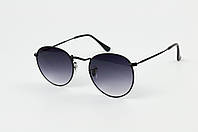 Круглые солнцезащитные очки в стиле Ray-Ban 3447 в черной матовой оправе