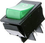 Перемикач із підсвіткою IRS-201-1С ON-OFF, 4pin, 15A, 220 V, зелений