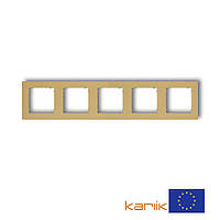 Рамка 5-местная 29MR-5 золтая универсальная (для розеток и выключателей) Karlik MINI
