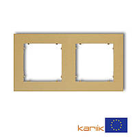 Рамка 2-местная 29MR-2 золтая универсальная (для розеток и выключателей) Karlik MINI