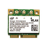 Wi-fi модуль HalfSize Mini pcie Intel Centrino Ultimate-N 6300 633anhmw 802.11 b,g,n 450Mbps 2,4 GHz 5 Ghz!