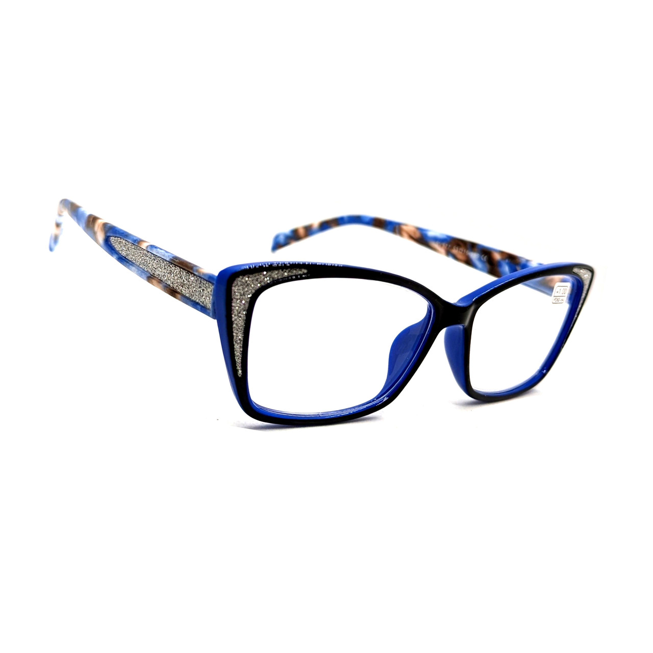 Жіночі окуляри з білою лінзою 577 синя оправа