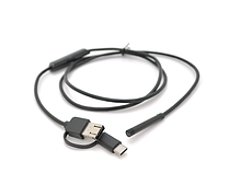 Автомобільний ендоскоп 3 in 1 TYPE-C/MicroUSB/PC HD, м'який дріт, 1 м