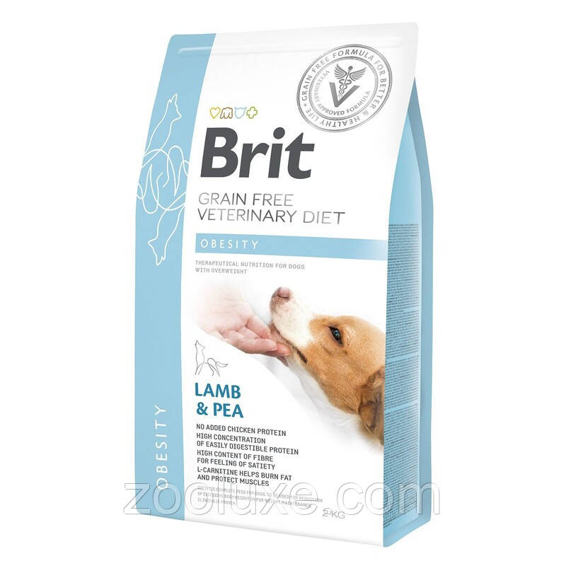 Brit Obesity 12 кг корм для собак Brit Grain Free Veterinary Diet Obesity Lamb&Pea 12 кг Брит Обенситі