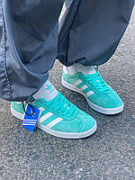 Кросівки Adidas Gazelle Mint жіночі демісезон замша бірюзові, Адідас