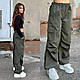 Стильні штани парашути — карго для дівчаток "Ніка", осінні плащівка, розміри на зріст 134 — 160 + Відеообзор!, фото 4