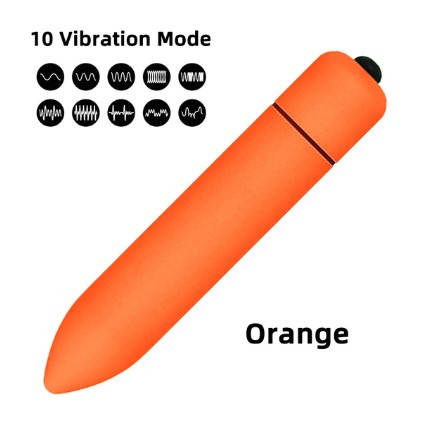 Міні Вібропуля Вібратор, 10 режимів (1ААА) Orange, фото 1