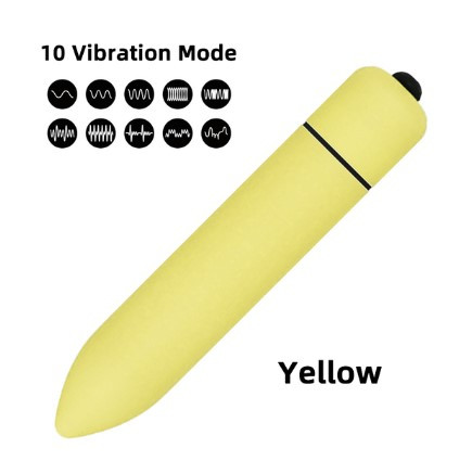 Міні Вібропуля Вібратор, 10 режимів (1ААА) Yellow
