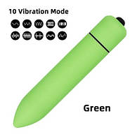 Міні Вібропуля Вібратор, 10 режимів (1ААА) Green