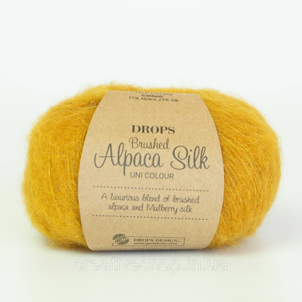 Пряжа Drops Brushed Alpaca Silk (колір 19 curry)