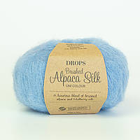 Пряжа Drops Brushed Alpaca Silk Uni colour (колір 28 pacific blue)