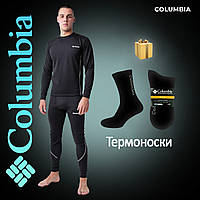 Термобілизна чоловіча Columbia зимова термо білизна Коламбія чорна комплект чоловічої термобілизни колумбія+ термошкарпетки