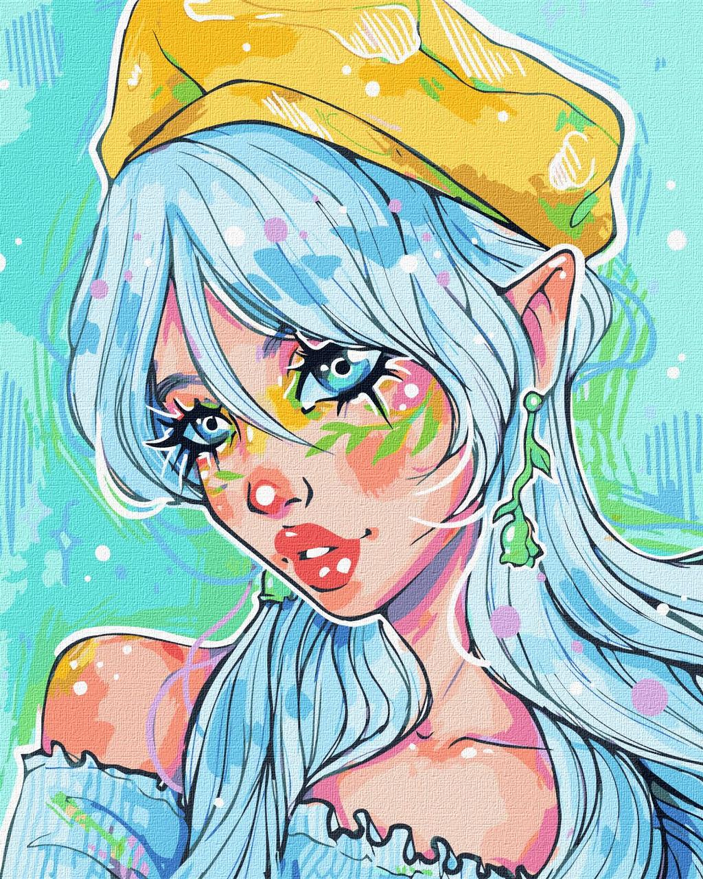 Картина за номерами Блакитноока модниця 40*50 см Ідейка KHO 2547, фото 1