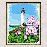 Картина за номерами Маяк з лотосами 30*40 см Ідейка KHO 5083, фото 5