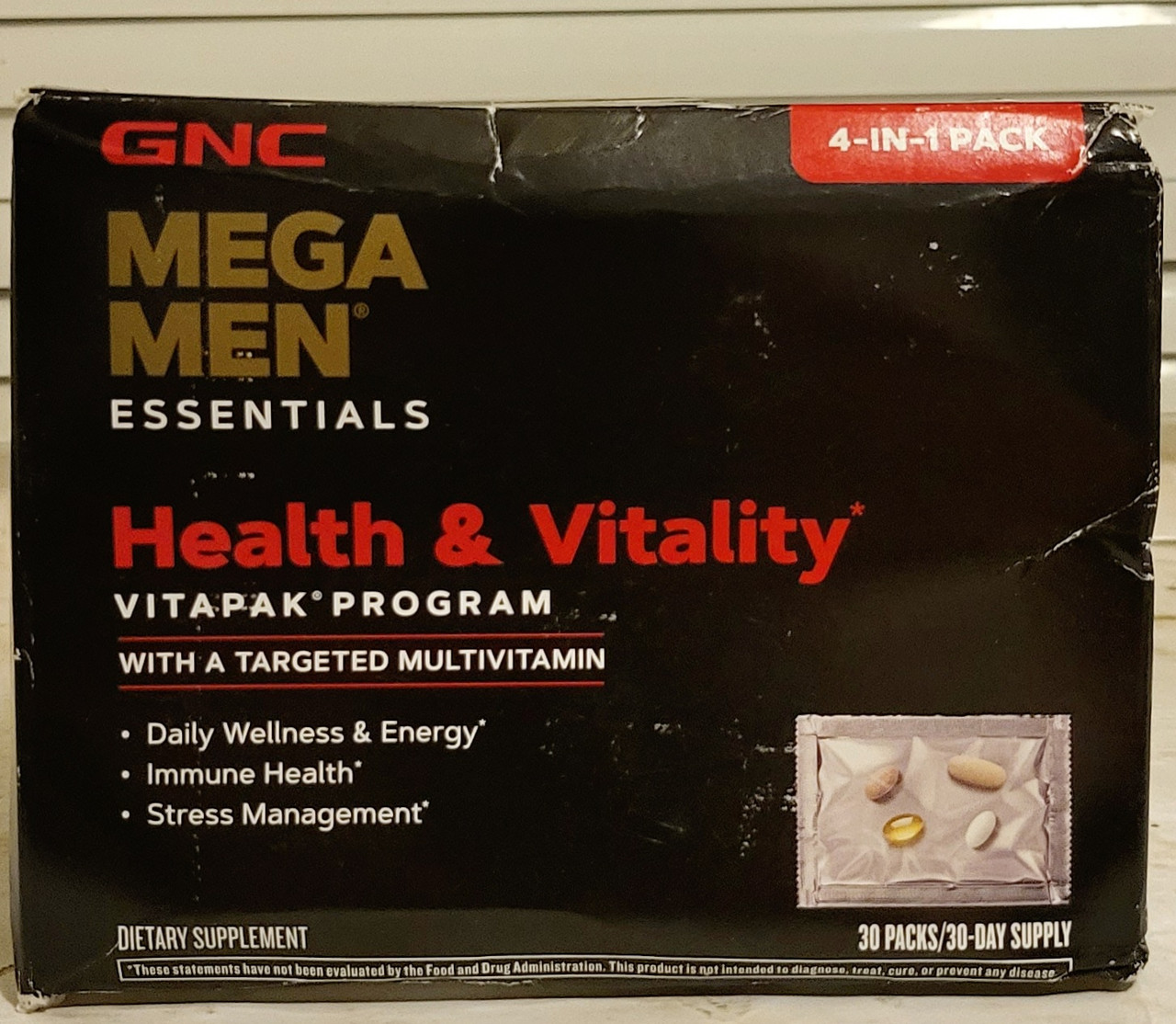 Вітаміни GNC Mega Men Health Vitality 30 пакетів мегамен