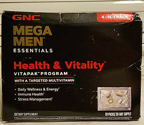 Вітаміни GNC Mega Men Health Vitality 30 пакетів мегамен