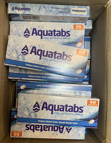 Відвантаження таблеток для очищення води "Aquatabs" для морської піхоти