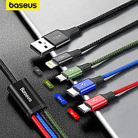 Кабель Baseus Fast 4в1 Cable для lightning Type-C(2) Micro 3.5A 1.2M (черный)