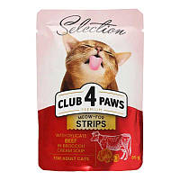 Клуб 4 лапи вологий корм Смужки для кішок з яловичиною в крем супу з броколі 85 г