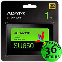 SSD диск 1 Тб ADATA, 2.5" SATA III 3D NAND TLC, ссд накопитель для ноутбука и ПК (компьютера)