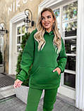 Зелений теплий жіночий спортивний костюм із турецького футеру, фото 2