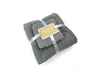 Комплект полотенец Серый 45-8 однотонный (микрофибра) ТМ Home Textiles FG