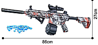 Игрушечный электрический автомат мини М416 граффити стреляет шариками орбизами 86 см