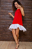 Літнє плаття з рюшів червоного кольору 167R100-2