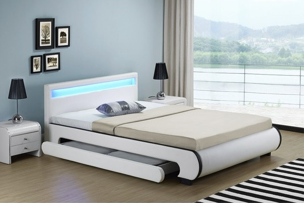 Двоспальне ліжко BILBAO з екокожи 140х200 див. LED