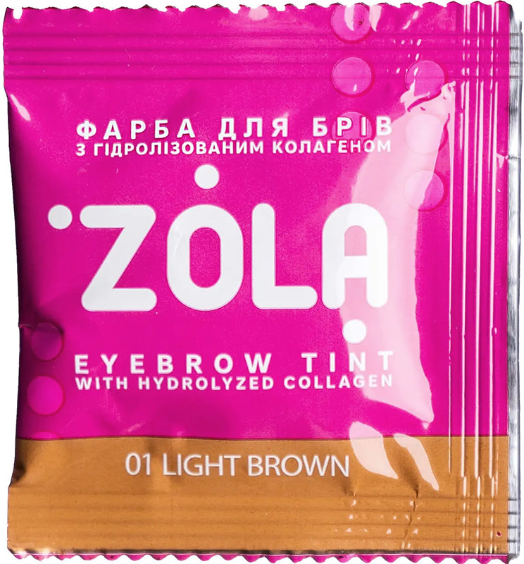 Фарба для брів у саше з окислювачем 01 Light Brown Zola, 2х5 мл