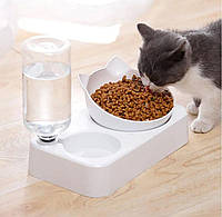 Пластикова Миска-поїлка Pet Feeder з Водним Диспенсером для Собак та Котів