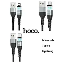 Магнитный кабель Hoco U96 micro type c lighting зарядка смартфон планшет iphone max pro air ipad Mi galaxy