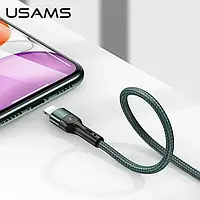 Кабель Usams Lightning Aluminum Alloy Braided 1м зарядка смартфон планшет iphone max mini pro air ipad