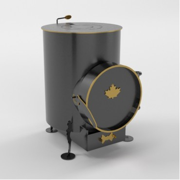 Піч буржуйка до 30 м² Canada 5 кВт (360 х 530 х 520 мм) із зольником на дровах, фото 1