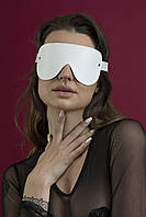 Маска на очі Feral Feelings — Blindfold Mask, натуральна шкіра, біла