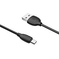 Кабель BOROFONE BX19 USB - Micro 2.4A, 1m, PVC, TPE разъемы, цвет черный