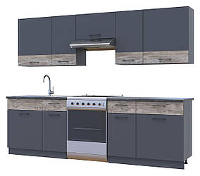 Кухня "Лея" 2,6 метра, Графіт/Клондайк