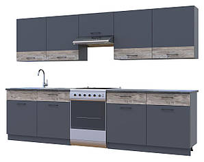 Кухня "Лея" 3 метри, Графіт/Клондайк