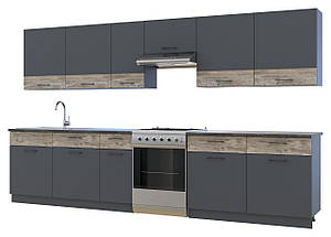 Кухня "Лея" 3,4 метра, Графіт/Клондайк