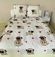 Детский комплект постельного белья в кроватку люльку 110х140 Собачки мопсы бязь голд люкс Виталина