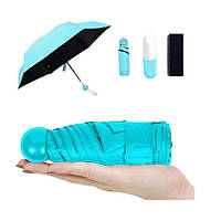 Зонтик в капсуле / Качественный женский зонт / Capsule umbrella / Мини зонт в футляре. WN-515 Цвет: голубой