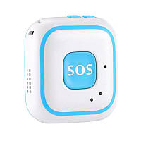 Персональный портативный GPS трекер для детей с кнопкой SOS Badoo Security V28, голубой AllInOne
