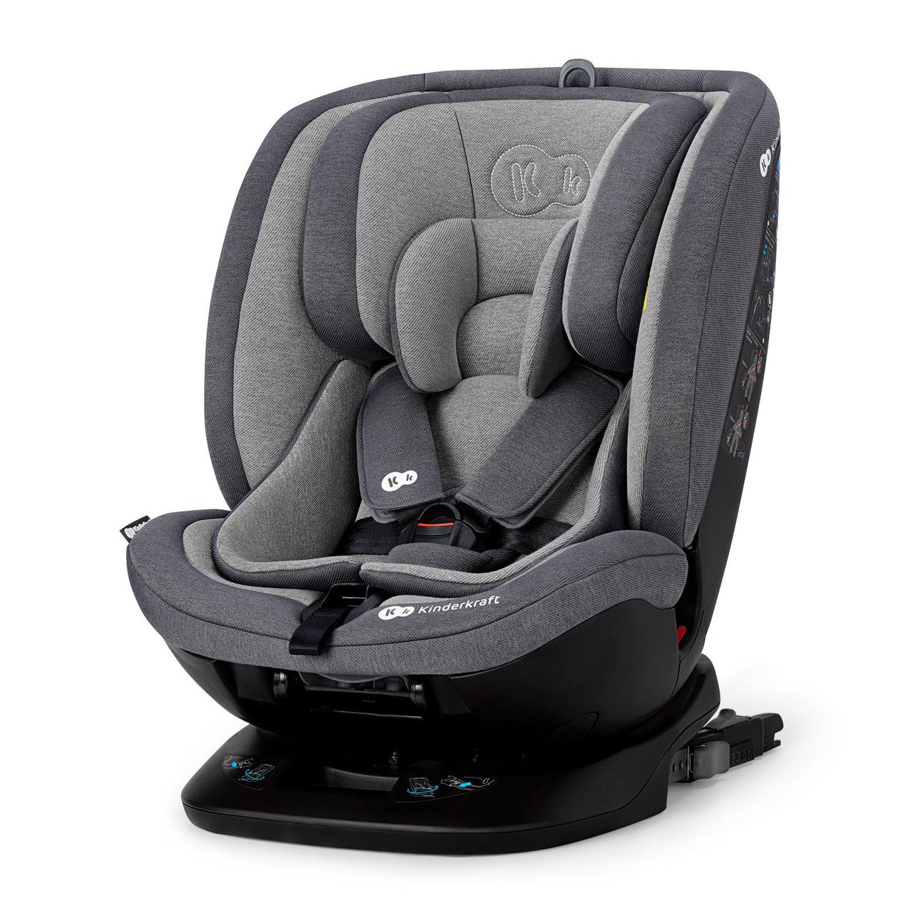 Автокрісло KiderKraft XPEDITION 0-36 кг ISOFIX сіре, з функцією RECLINING та системою EASY SPIN 360, фото 1