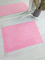 М'який тканинний прогумований килимок Ніжки Sadi, Рожевий, 45х65