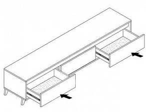 Тумба під телевізор Одрі 435х1850х380 мм дуб артизан + антрацит Світ меблів, фото 2