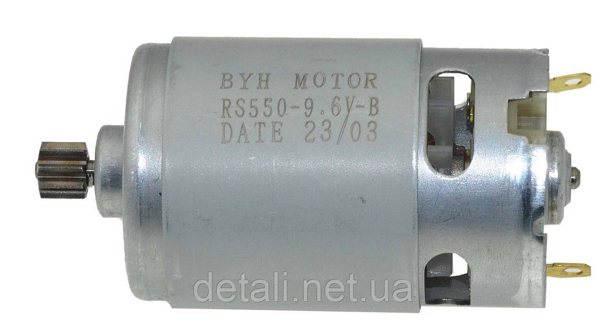 Двигун шуруповерта 9,6В (d37/h57 вал/L75мм/d8/шестерня 9 зубів)