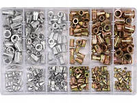 Набор заклепок стальных и алюминиевых резьбовых (нитогайки) для заклепочника МЗ-М10,-300шт. Yato YT-36480