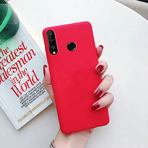 Чохол-бампер Червоний силіконовий для Huawei P30 Lite, фото 3