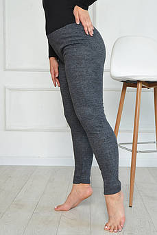 Лосини жіночі напівбатальні на флісі темно-сірого кольору розмір 52 163860M