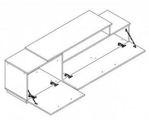 Тумба під телевізор Фібі 520х1800х400мм німфея альба + чорний Світ меблів, фото 2